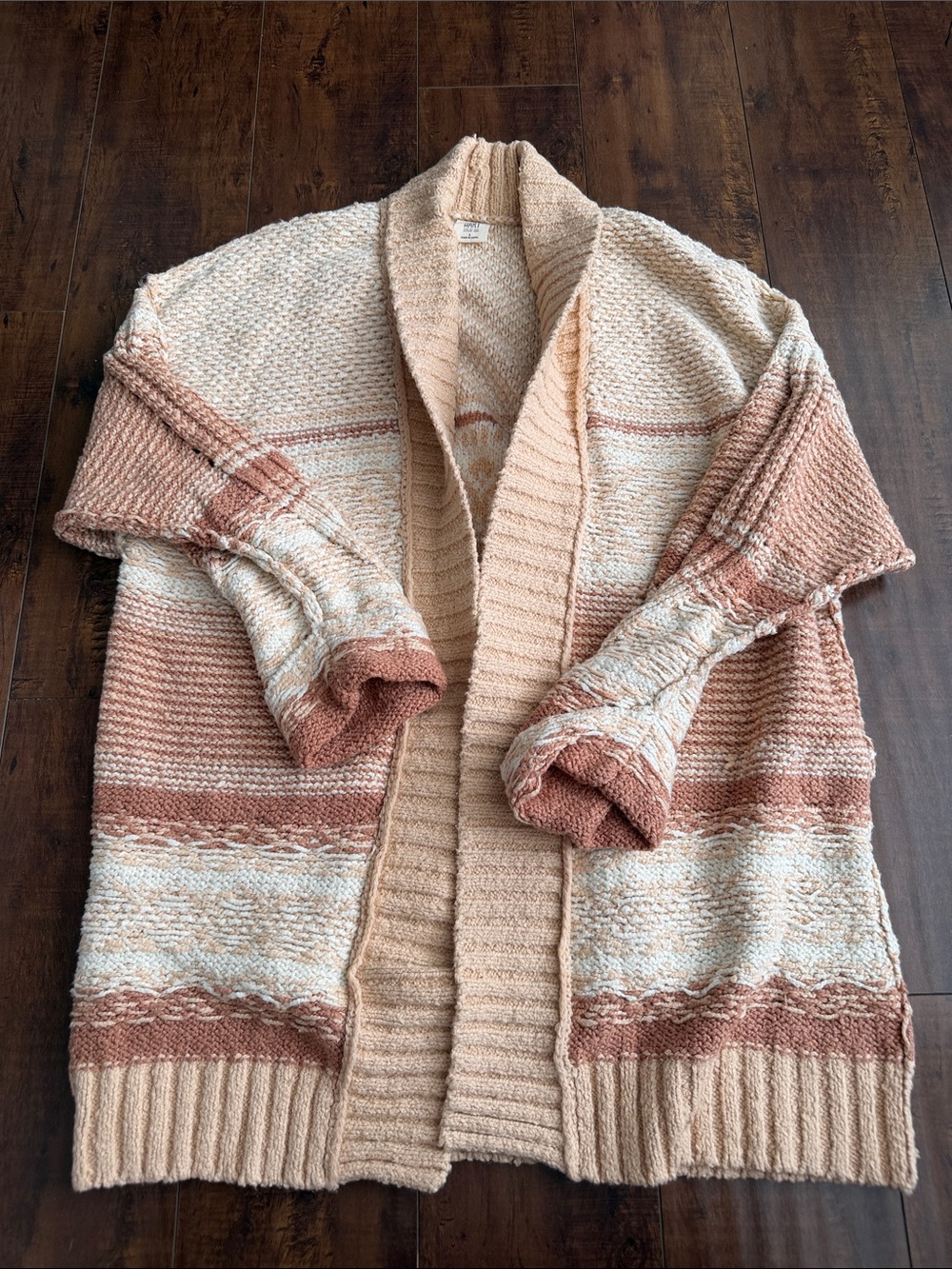Matilda Jane Open Front Shawl Cardigan - Cream & Dusty Rose